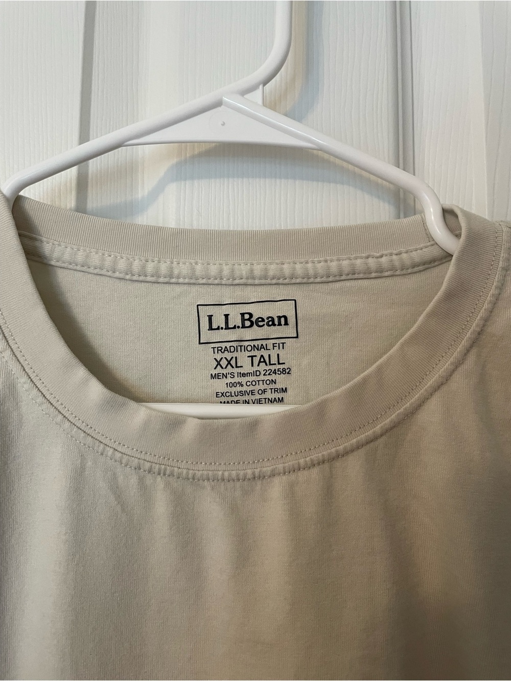 L.L. Bean Men's Crewneck T‑Shirt in Light Tan XXL Tall